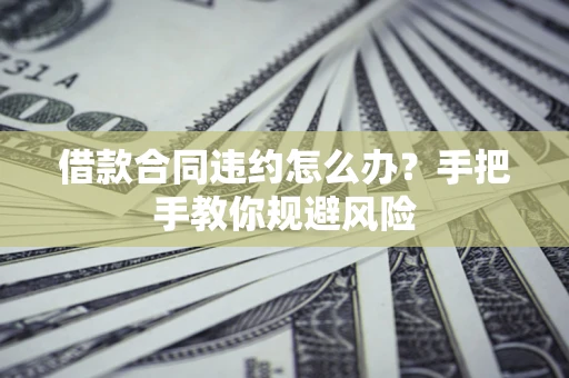 武汉借款合同违约怎么办？手把手教你规避风险