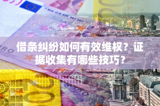 武汉借条纠纷如何有效维权？证据收集有哪些技巧？