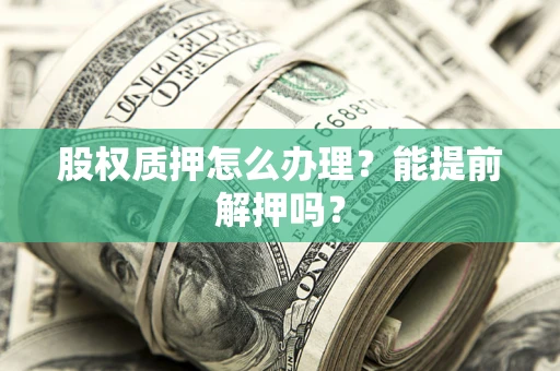 武汉股权质押怎么办理？能提前解押吗？