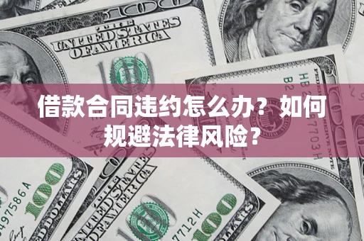 武汉借款合同违约怎么办？如何规避法律风险？
